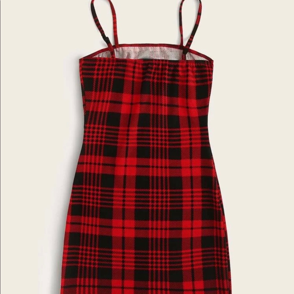 Two Tone Tartan Pattern Dress - Picture 2 of 4